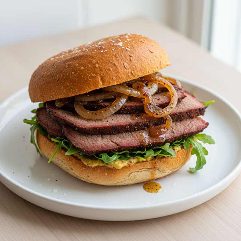 Smoky Brisket Sandwich with Caramelized Onions