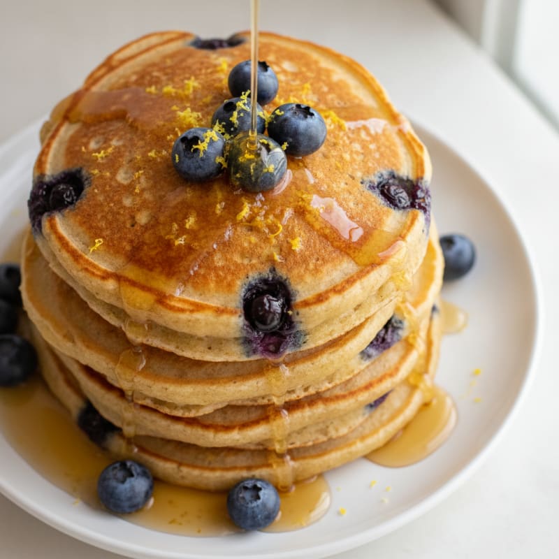 Blueberry Ricotta Pancakes with Lemon Zest