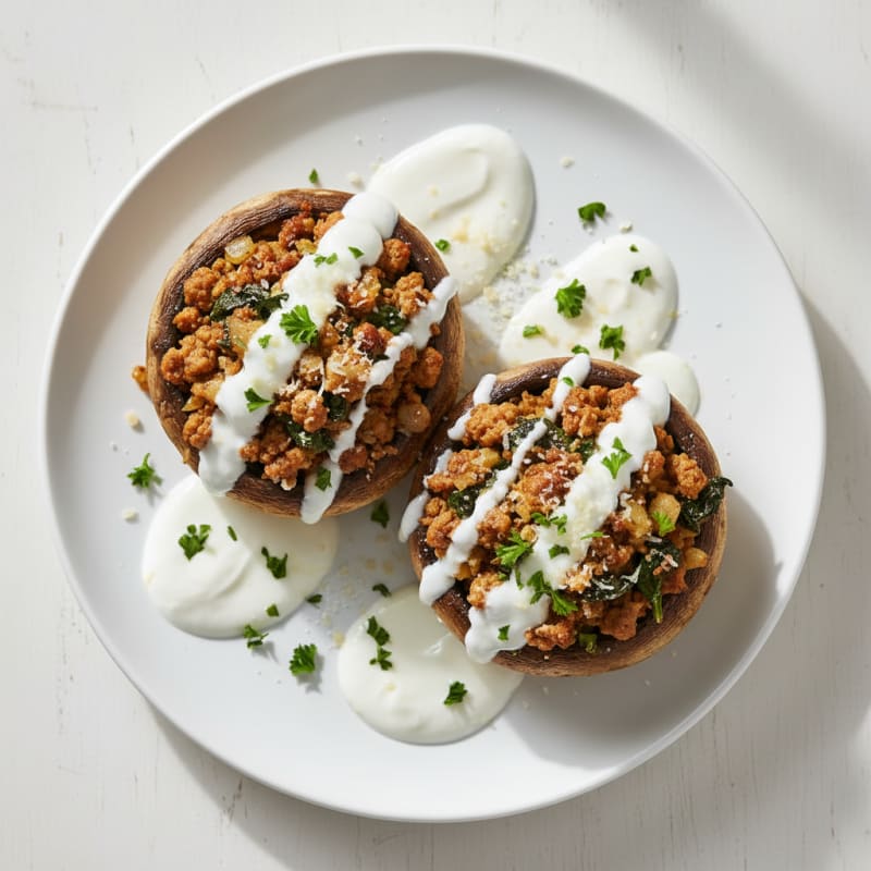 Creamy Herb-Stuffed Portobello Mushrooms