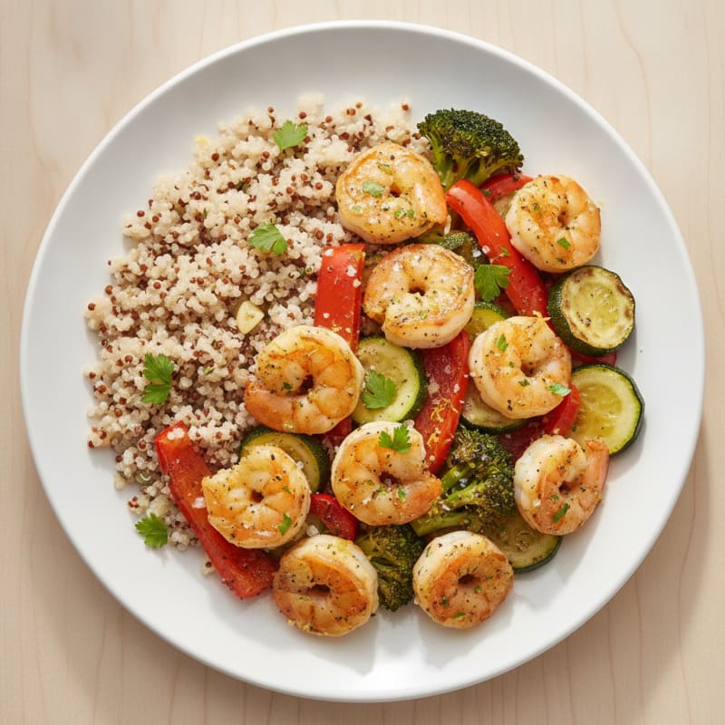 Lemon-Herb Shrimp with Quinoa and Roasted Vegetables