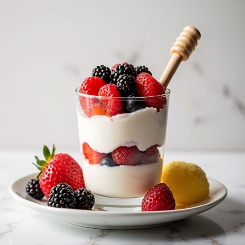Greek Yogurt Protein Parfait with Mixed Berries