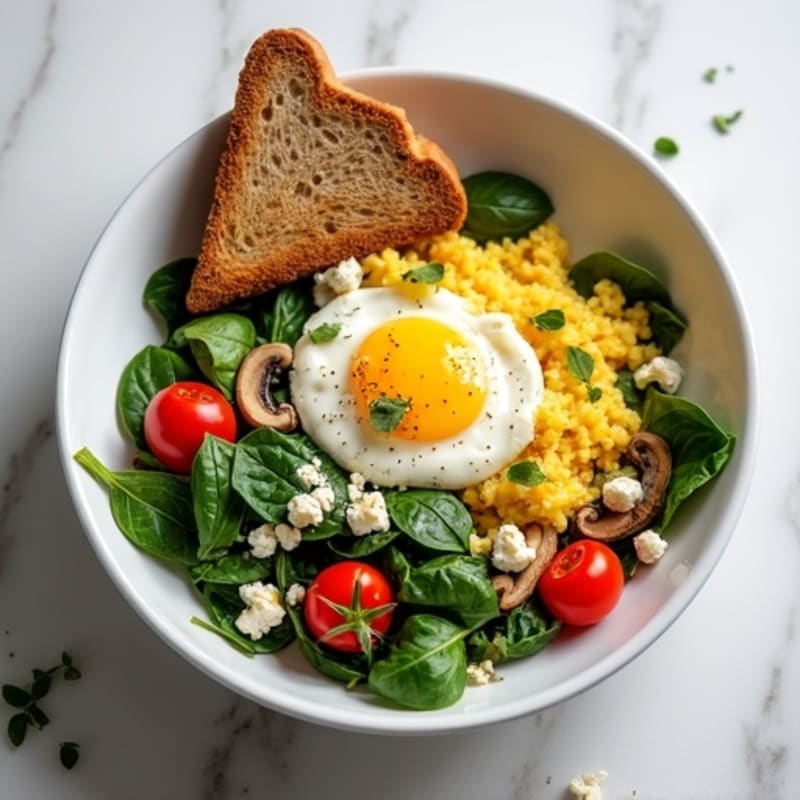 Protein-Packed Spinach and Egg White Scramble Bowl