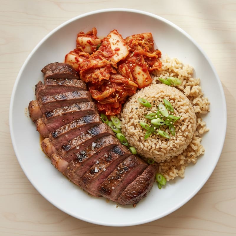 Korean Grilled Steak with Kimchi