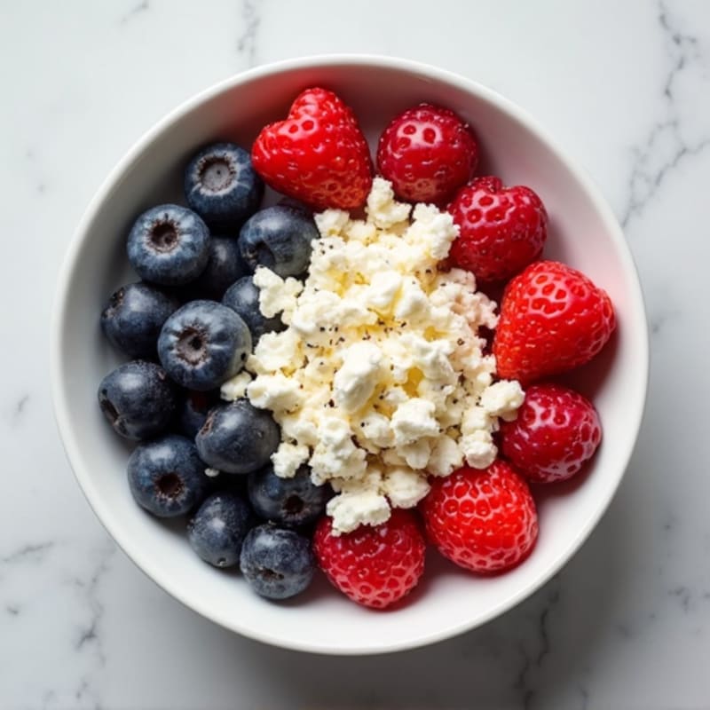 Greek Yogurt Cottage Cheese Power Bowl with Mixed Berries