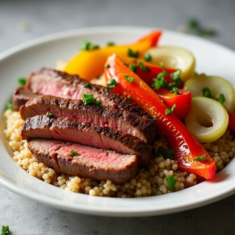 Lean Sirloin Philly Bowl with Bell Peppers and Onions
