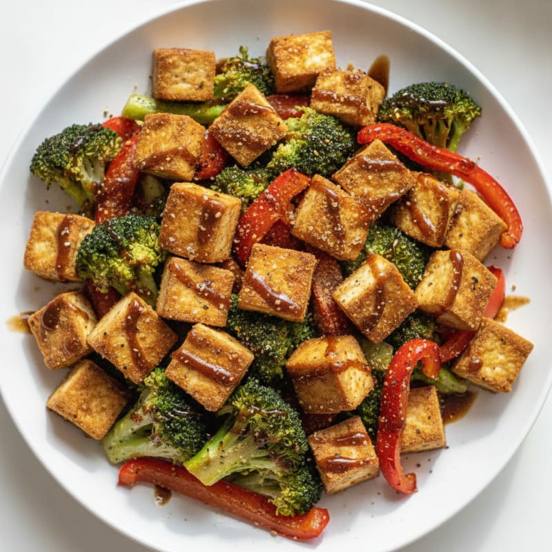 Pan-Seared Tofu with Roasted Vegetables