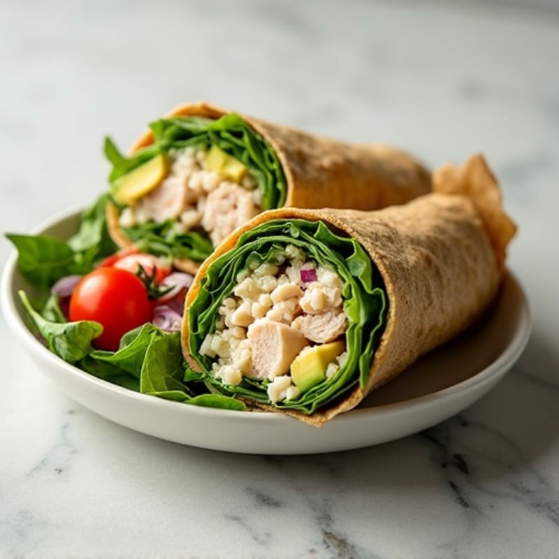 Lean Turkey and Creamy Avocado Wrap with Fresh Greens