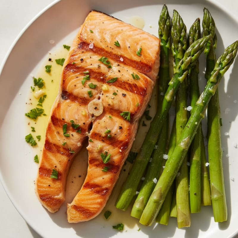 Lemon Herb Grilled Salmon with Asparagus