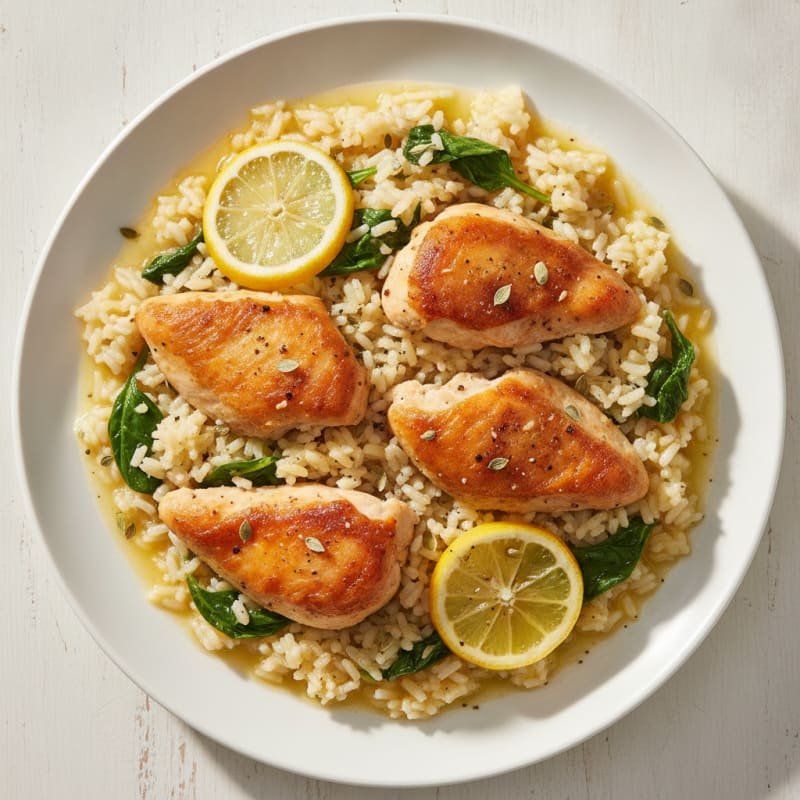 One-Pan Lemon Herb Roasted Chicken and Rice