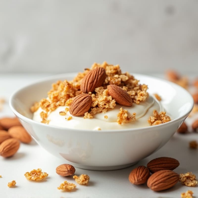 Greek Yogurt with Protein Granola and Almonds