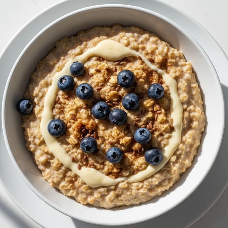 Creamy Vanilla Oatmeal with Tender Egg Whites