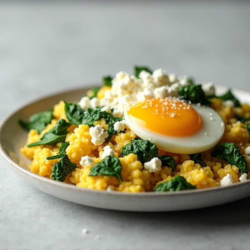 Protein-Packed Spinach and Feta Egg White Scramble