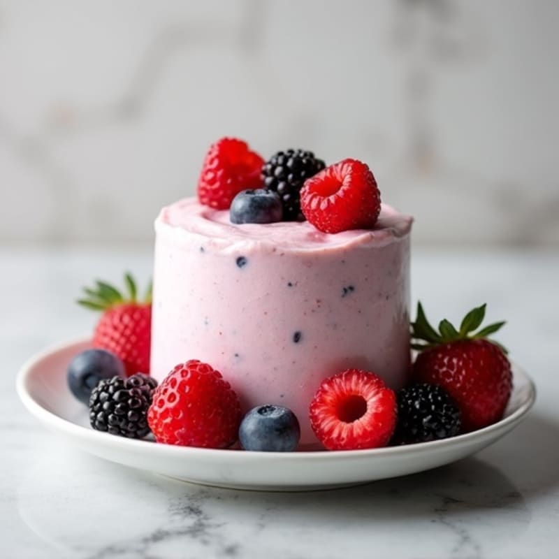 Greek Yogurt Protein Mousse with Mixed Berries