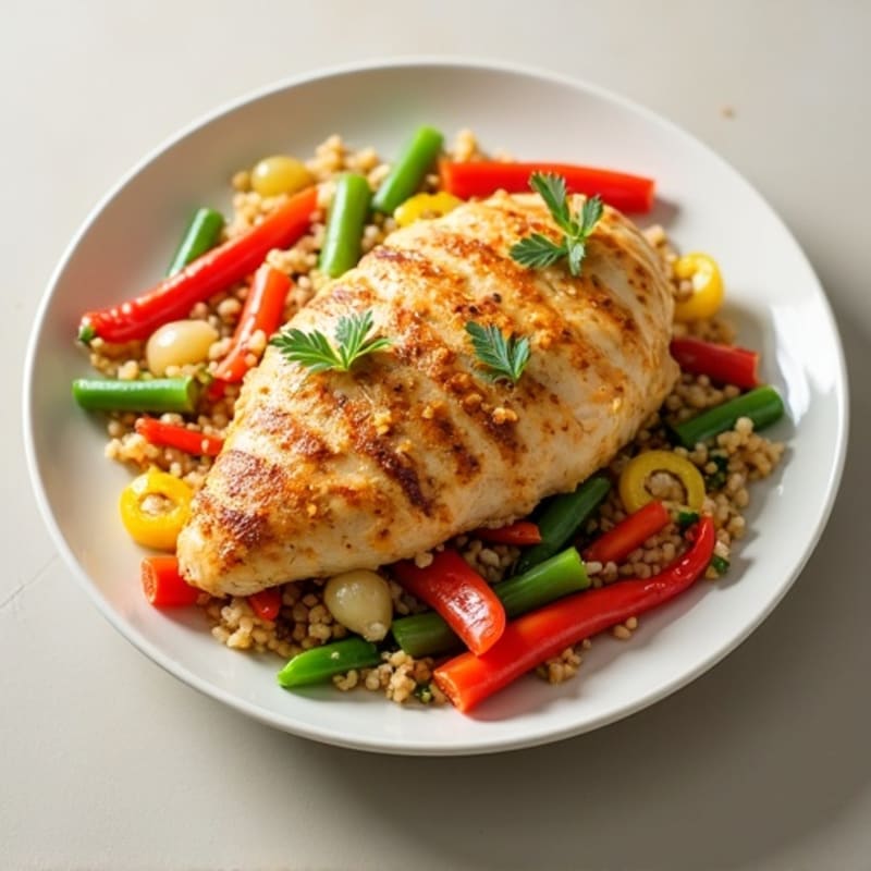 Healthy Chicken and Fresh Vegetable Fried Rice