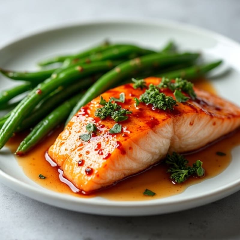 Teriyaki Glazed Salmon with Roasted Green Beans