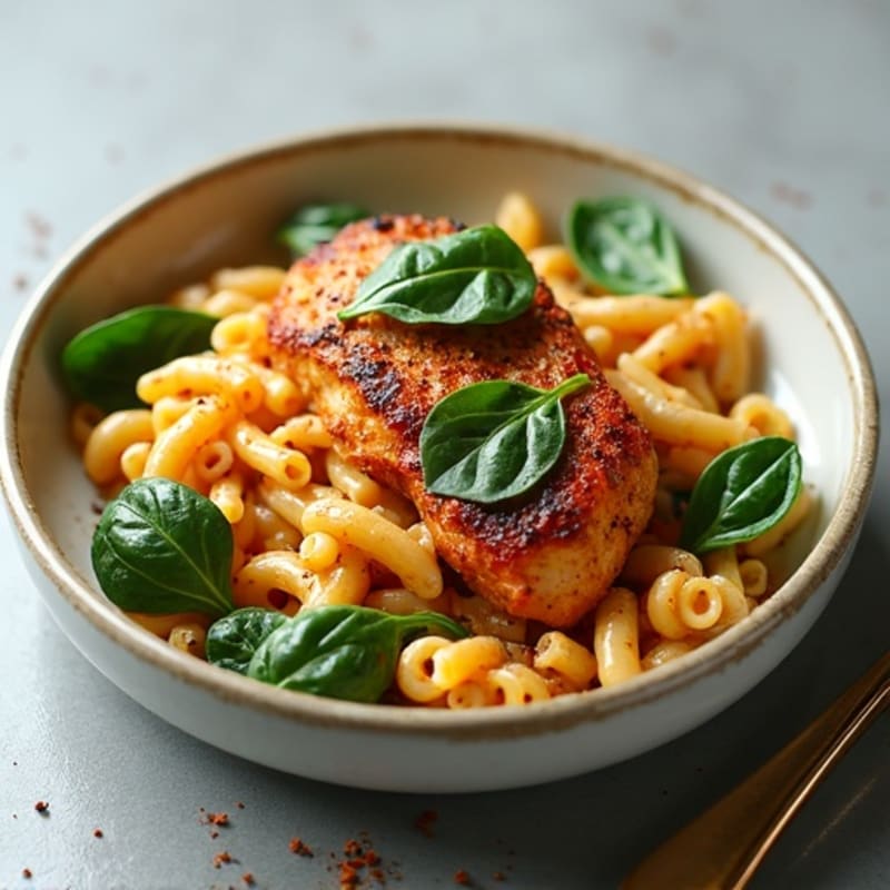 Blackened Chicken with Creamy Spicy Pasta