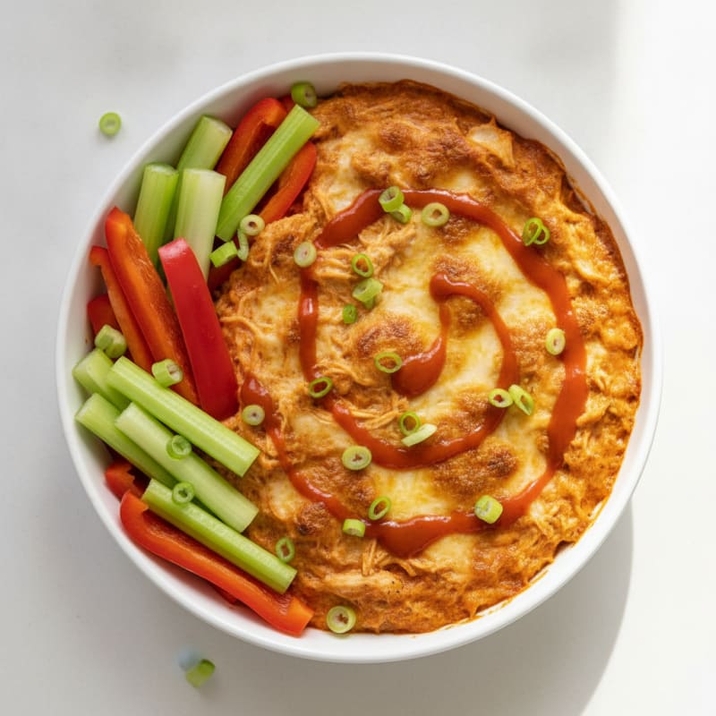 Creamy Buffalo Chicken Dip with Crisp Veggie Dippers