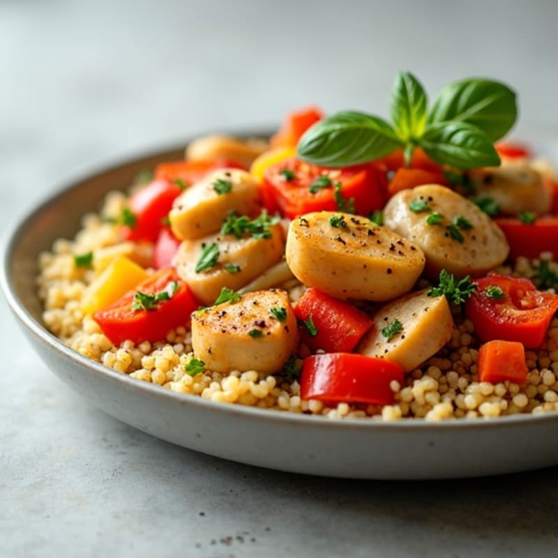 Herb-Seasoned Ground Chicken Skillet with Sweet Peppers