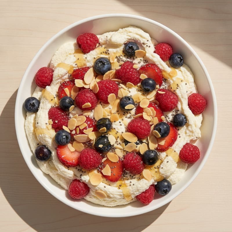 High-Protein Skyr Mousse with Mixed Berries
