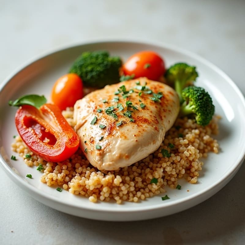 Creamy Spiced Chicken with Roasted Vegetables