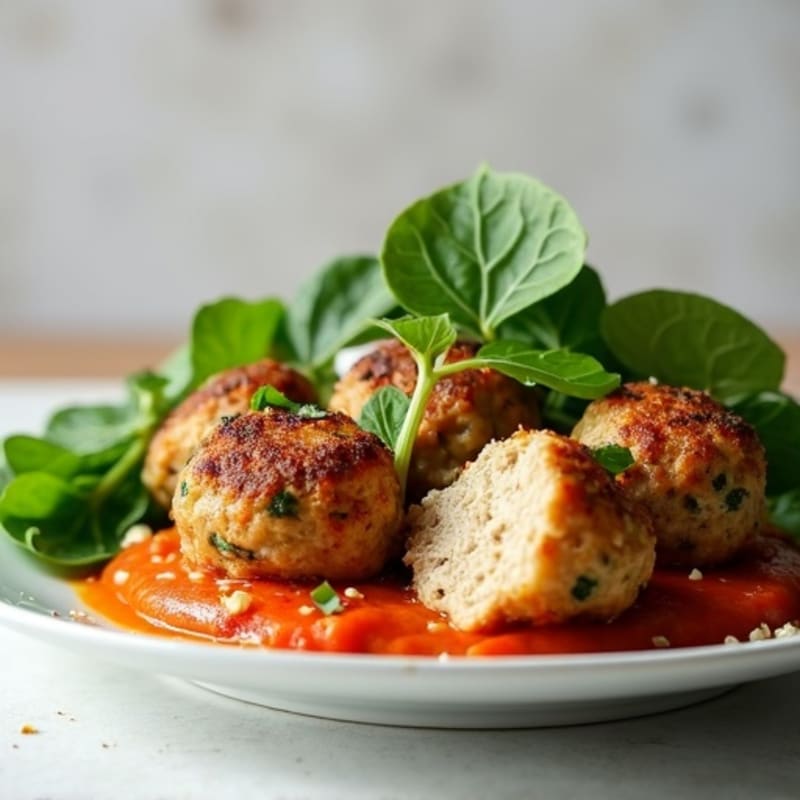 Healthy Chicken Feta Spinach Meatballs
