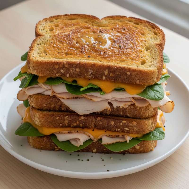 Triple-Decker Grilled Cheese Sandwich