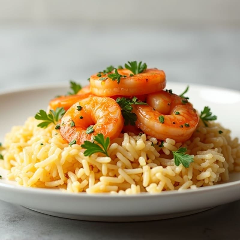 Garlic-Lemon Shrimp with Fragrant Basmati