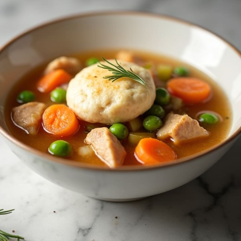 Lean Chicken and Vegetable Stew with Fluffy Dumplings