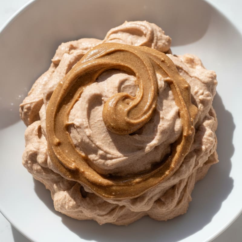 Greek Yogurt Protein Mousse with Almond Butter Swirl