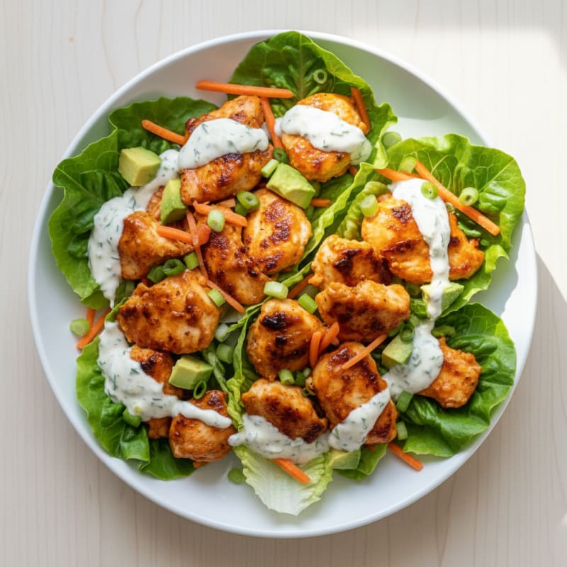 Buffalo Ranch Chicken Lettuce Wraps