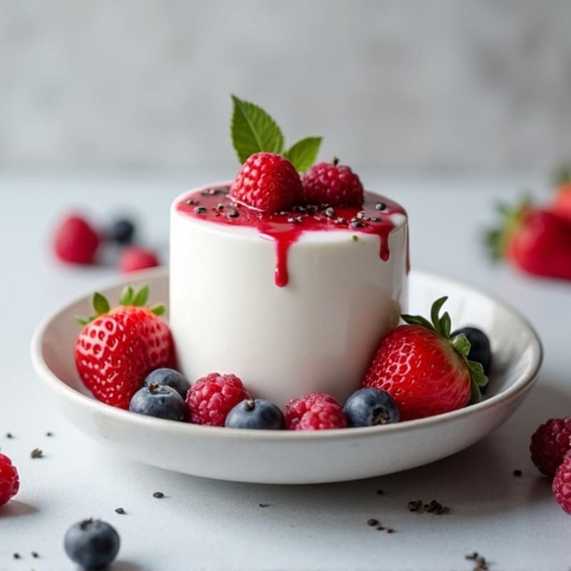 Silky Greek Yogurt Protein Mousse with Berries