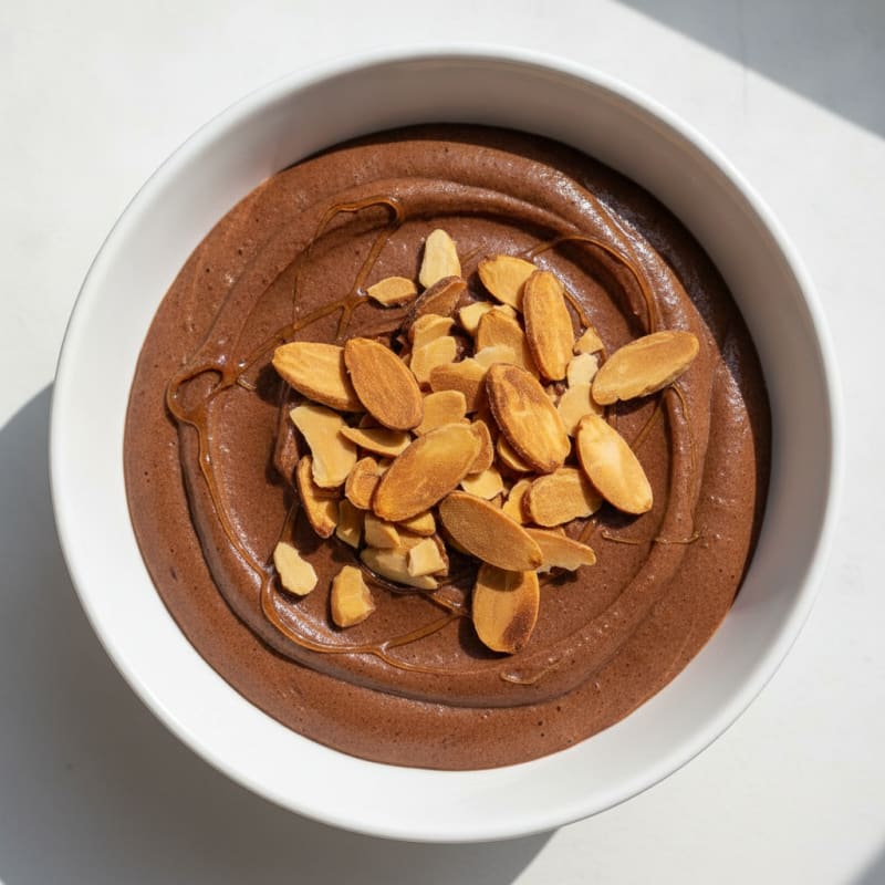 Silky Chocolate Protein Pudding with Almonds