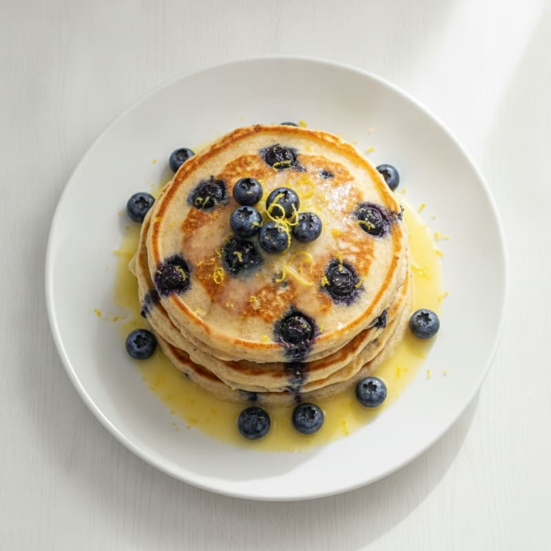 Blueberry Ricotta Pancakes with Lemon Zest