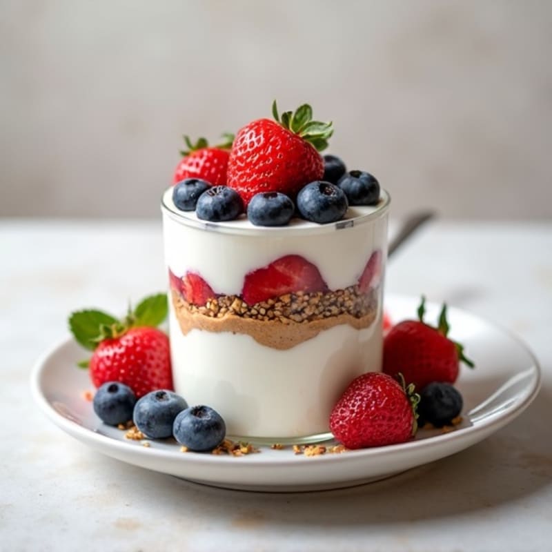 Creamy Greek Yogurt Parfait with Hemp Seeds and Almond Butter