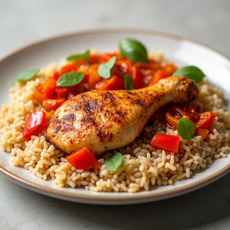 One-Pan Spiced Chicken and Rice with Bell Peppers
