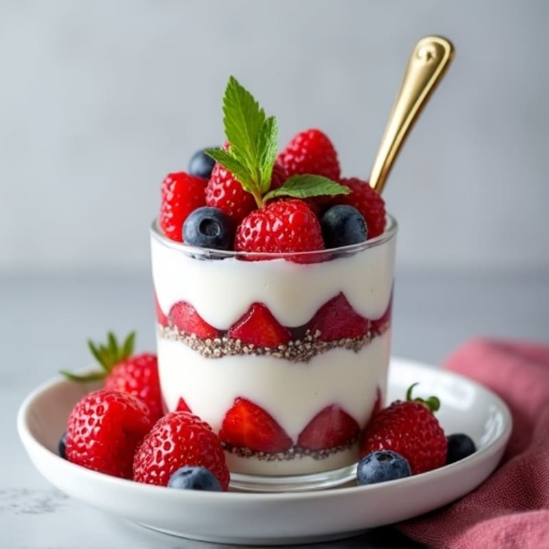 Greek Yogurt Protein Parfait with Mixed Berries