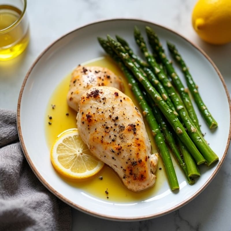 Sheet Pan Lemon Garlic Chicken with Roasted Asparagus