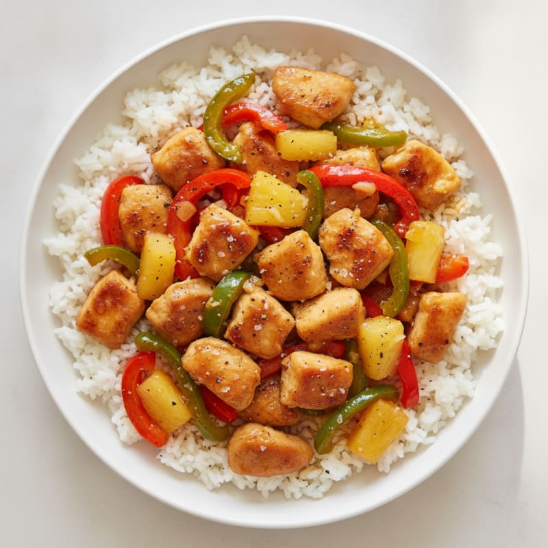 Sweet and Sour Glazed Chicken with Pineapple