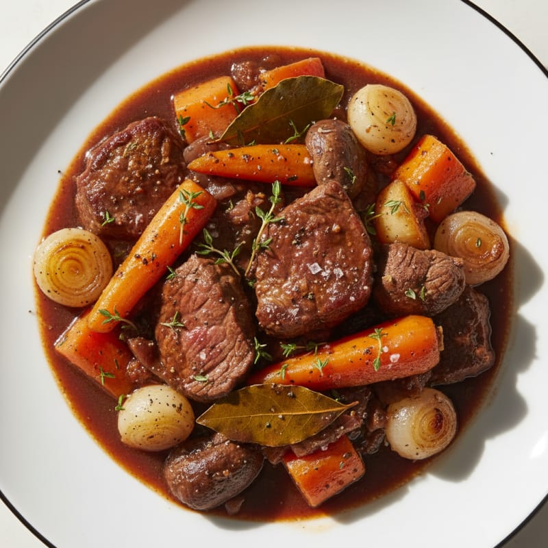 Hearty Beef Bourguignon with Root Vegetables