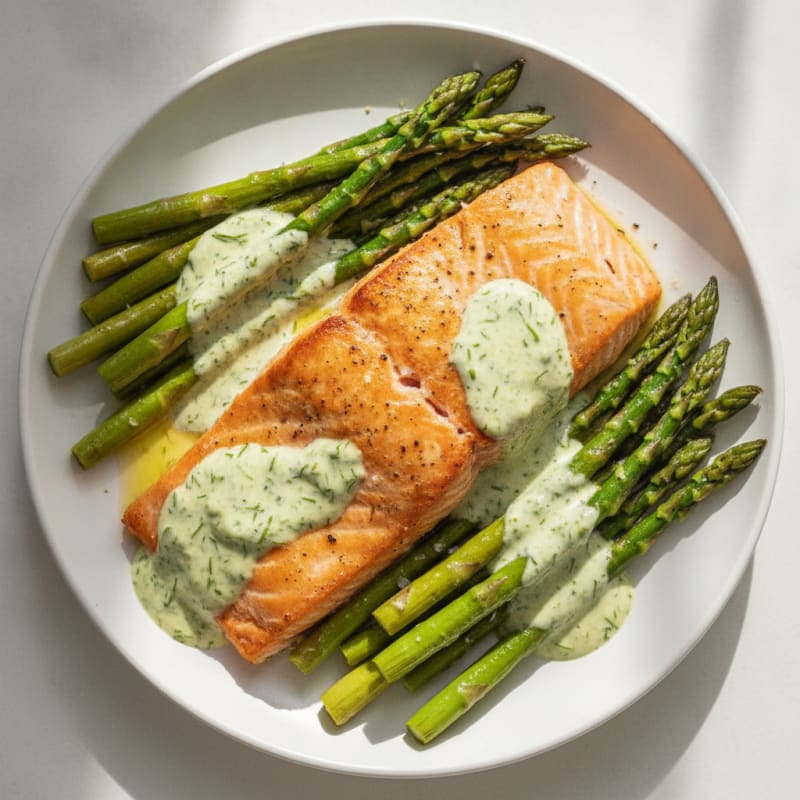 Baked Salmon with Lemon-Dill Sauce