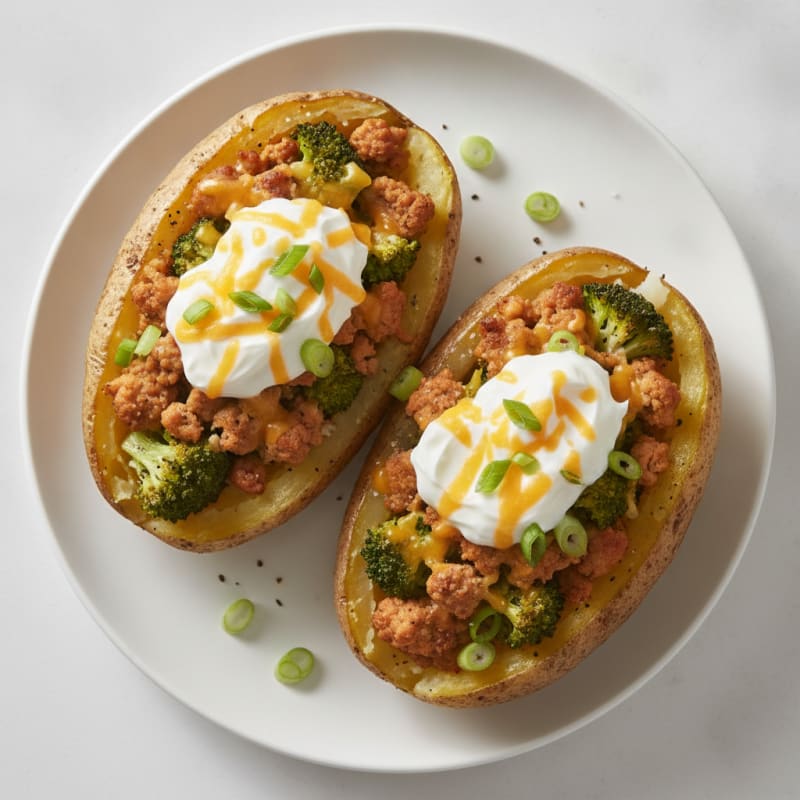 Loaded Baked Potatoes with Savory Toppings