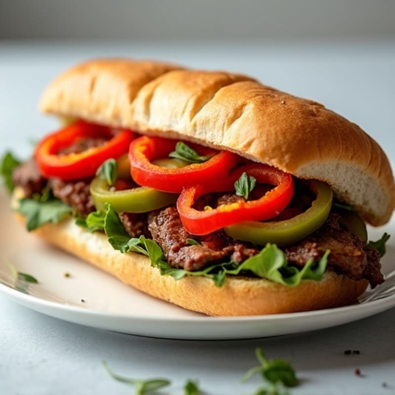 Lean Sirloin Philly with Bell Peppers and Onions