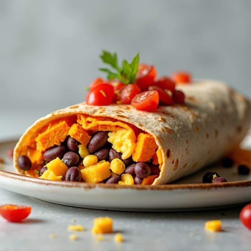 Protein-Packed Sweet Potato Black Bean Breakfast Burrito