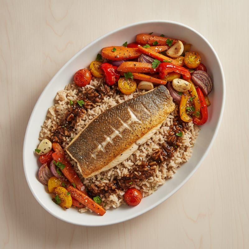 Pan-Seared Barramundi with Roasted Vegetables