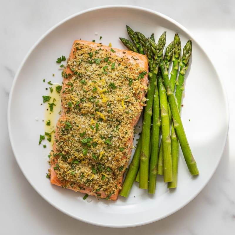 Herb-Crusted Salmon with Roasted Asparagus