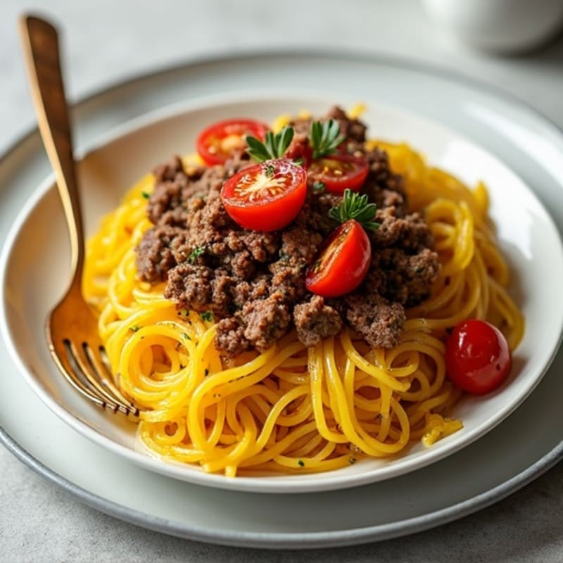 Roasted Spaghetti Squash with Herb-Spiced Ground Beef