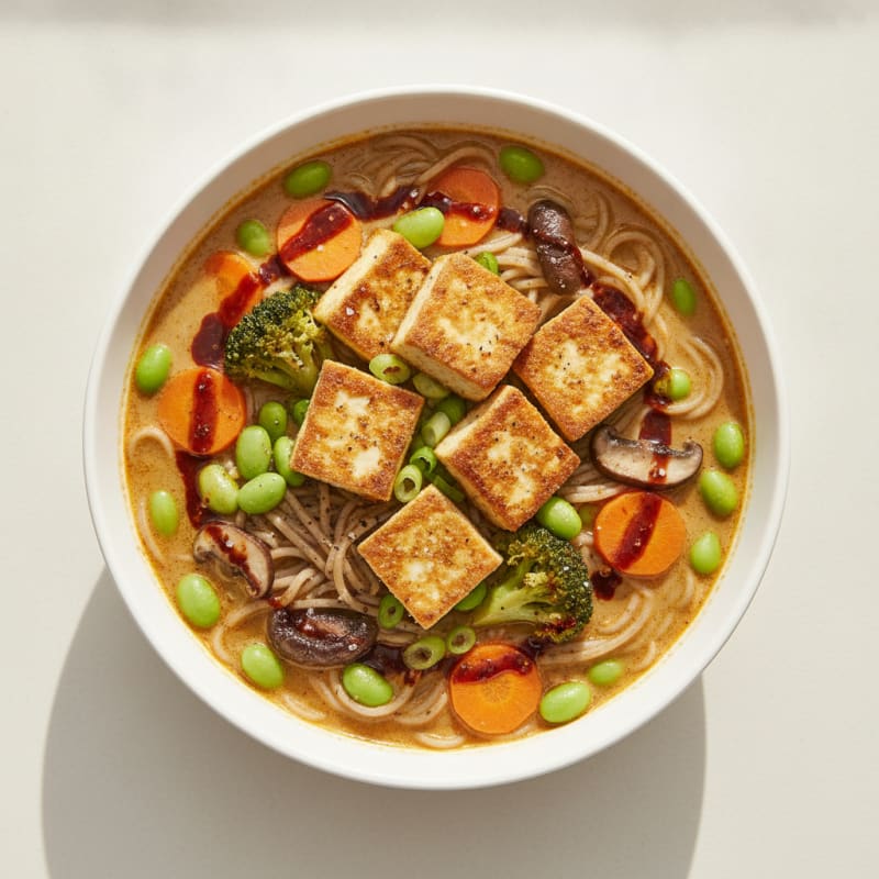 Miso Tofu Noodle Soup Bowl