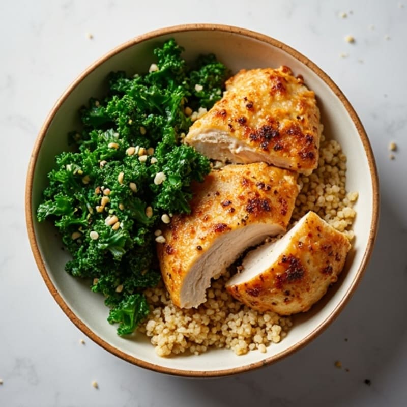 Herb-Roasted Chicken and Crispy Kale Protein Bowl