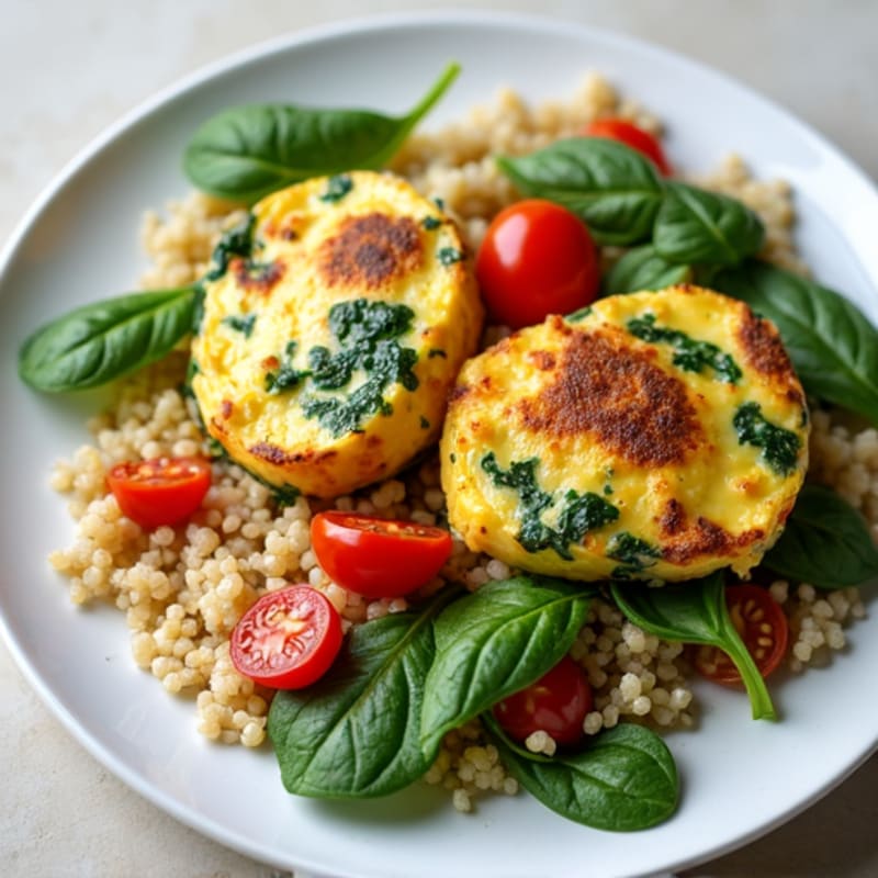 Egg White and Spinach Scramble with Cherry Tomatoes