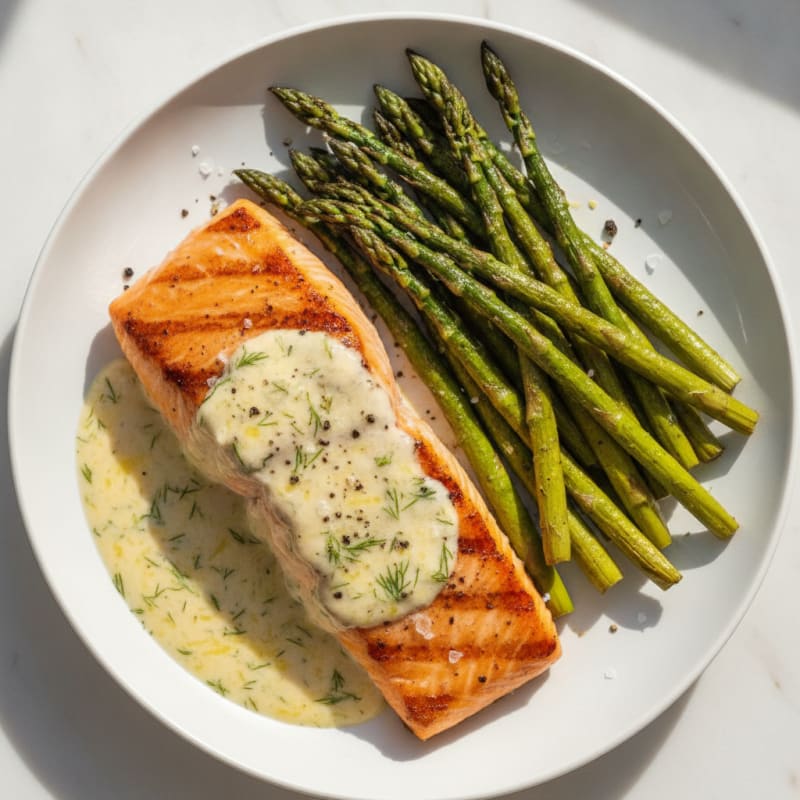 Pan-Seared Salmon with Lemon-Dill Sauce